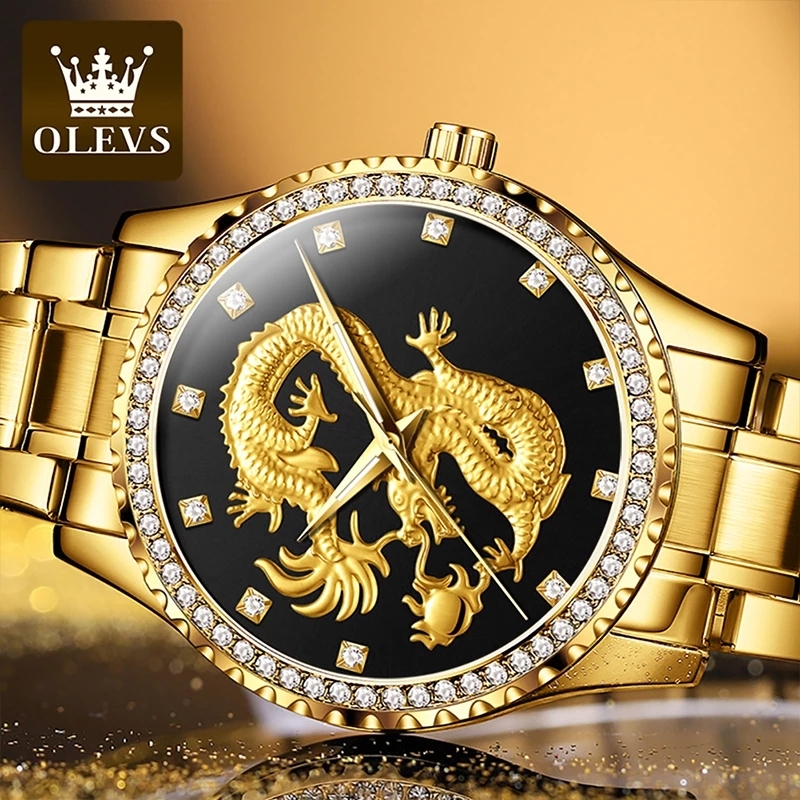 OLEVS-Montre dragon Noir – Image 3